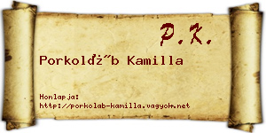 Porkoláb Kamilla névjegykártya